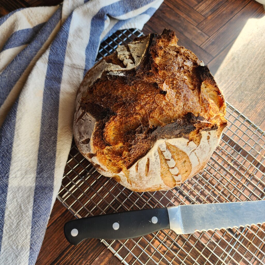 Made from scratch sourdough bread loaf