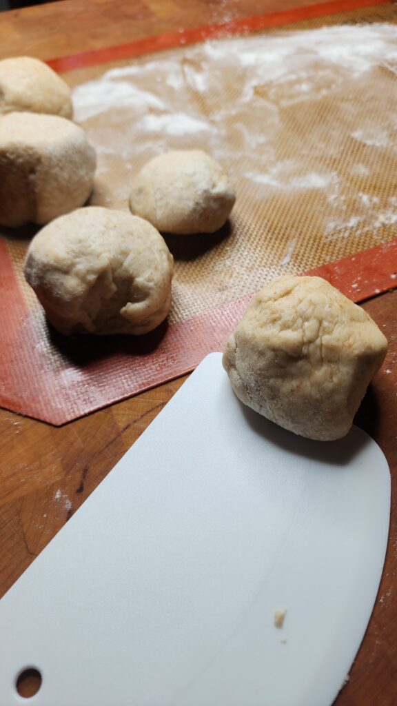 Balls of dough are ready to be rolled out into tortillas 